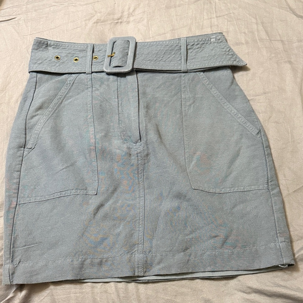 Express Gray Belted Pencil Skirt